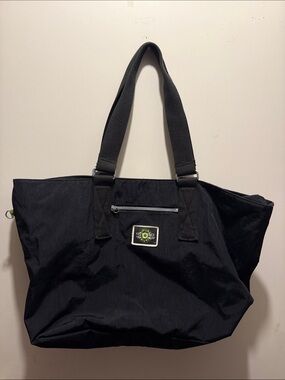 Black Tote Bag with Patch Accent - Kipling